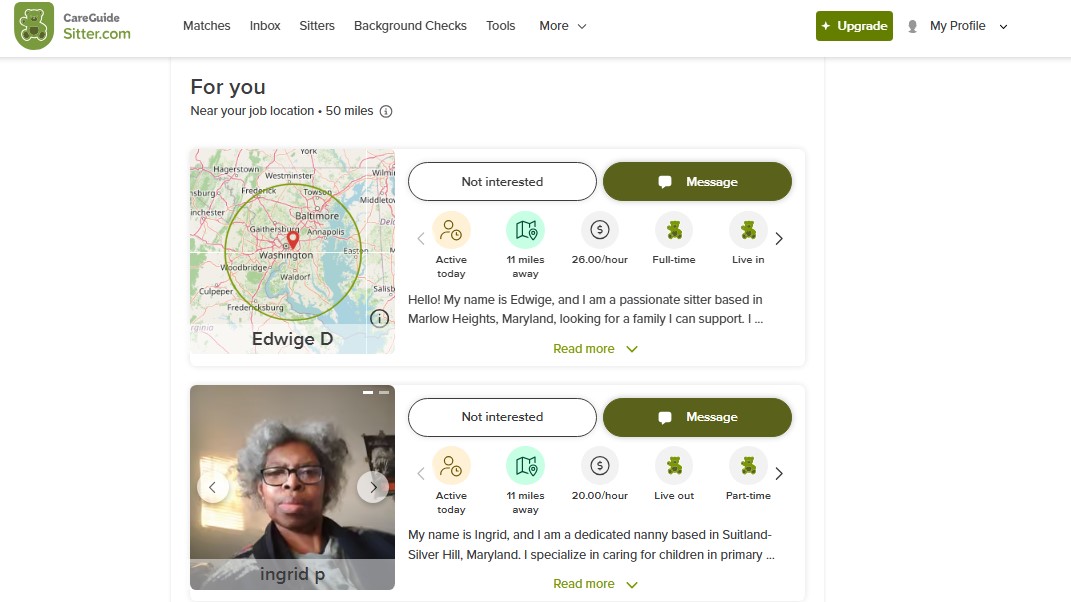 sitter app feed