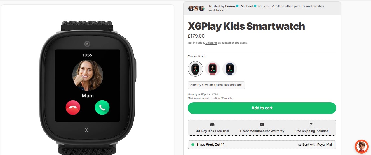 x6play kids smartwatch